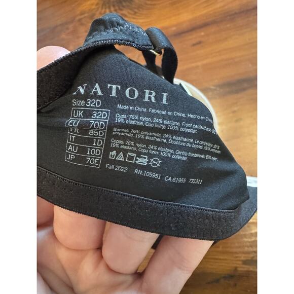 Natori Bra 32D Black Cafe T-Shirt Side Effect Underwire Contour 731311 $72 NWT - Picture 7 of 7